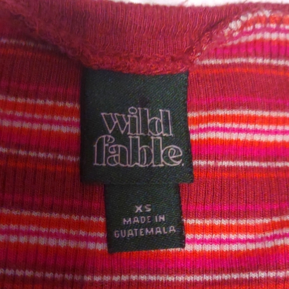 Wild fable XS Striped pink, cropped long sleeve shirt - Picture 4 of 4